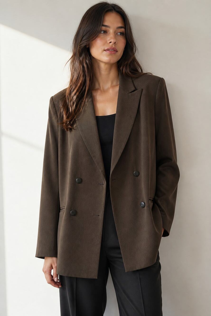 Jones New York Brown Double Breasted Blazer Size 12